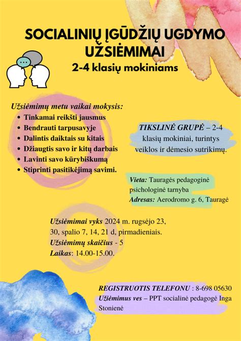 socialinių įgūdžių ugdymo schema