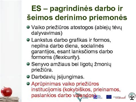 Tėvų darbo ir vaiko priežiūros derinimo diagrama