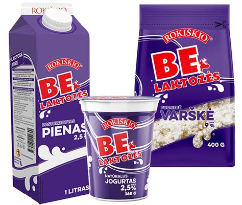 Įvairių gamintojų mišinių be laktozės pakuotės