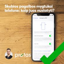 Skubios pagalbos funkcijų nustatymai Android telefone.