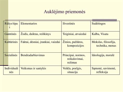 Auklėjimo priemonių schema