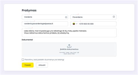 Internetinio užsakymo formos iliustracija