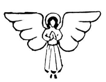 vaikų piešiniai ir kūrybiniai darbeliai su angelais