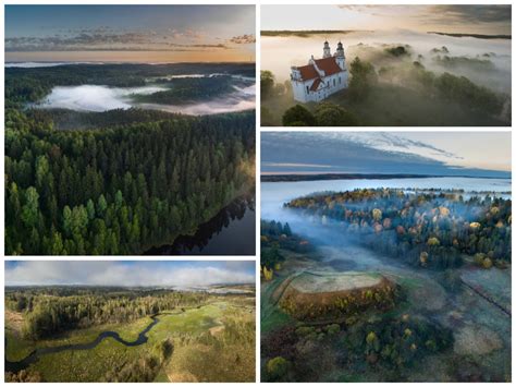 Nuotrauka, vaizduojanti Lazdijų rajono gamtovaizdį su miškais ir ežerais