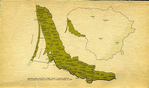 Žemėlapis su Kretingos ir Klaipėdos atstumu