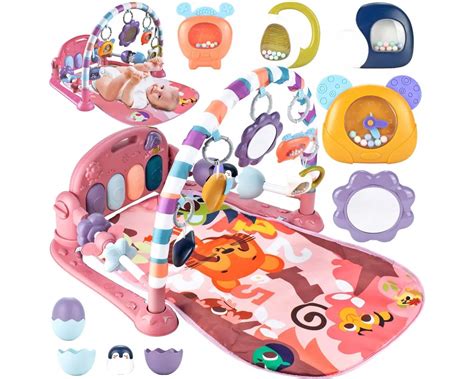 spalvingas Disney tematikos lavinamasis kilimėlis kūdikiui su pakabinamais žaisliukais