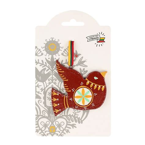 Lietuvių liaudies ornamentais puoštas paukštis