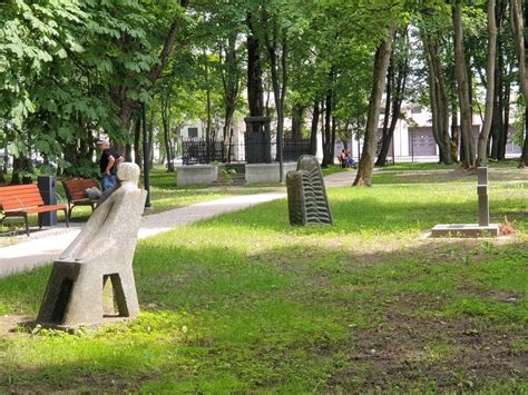 miesto skulptūrų išdėstymo schema parke