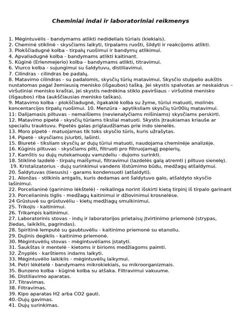 Laboratoriniai tyrimai ir cheminiai elementai