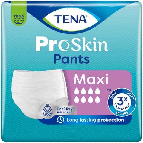 TENA Pants Maxi sauskelnių-kelnaičių pakuotė ir produkto išvaizda