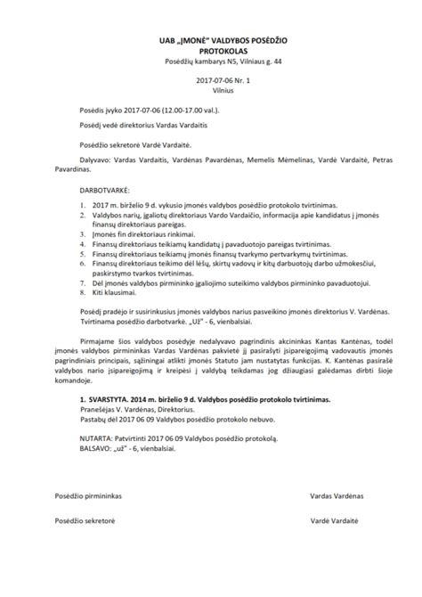 Pavyzdys: Vaiko gerovės posėdžio protokolas