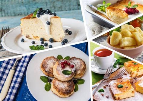 įvairūs patiekalai iš varškės vaikams ant stalo