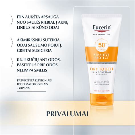 Eucerin apsaugos nuo saulės priemonių palyginimas
