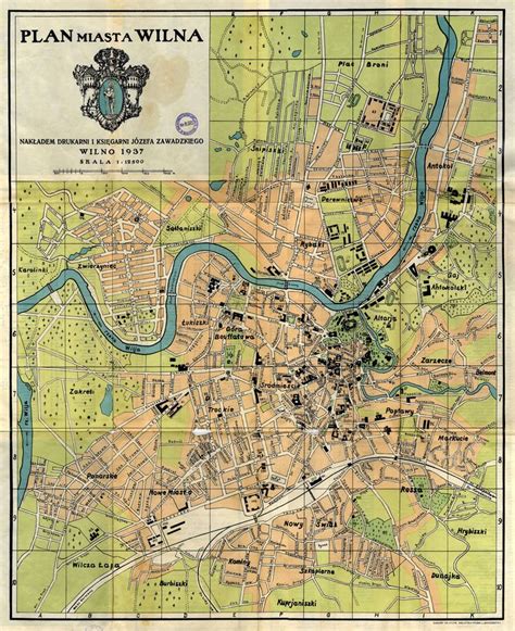 Schematinis Vilniaus miesto žemėlapis su pažymėtomis teritorijomis