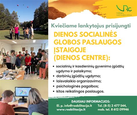 Įvairios socialinės globos paslaugų rūšys