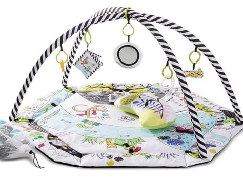 Juodai baltas lavinamasis kilimėlis su spalvotomis detalėmis